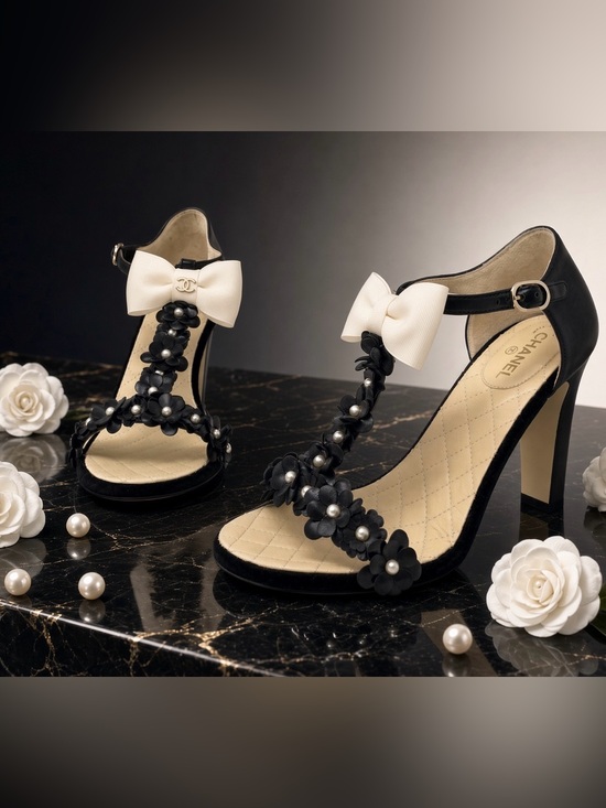 CHANEL Shoes - 🦋CHANEL Camellia T-strap sandals 🦋